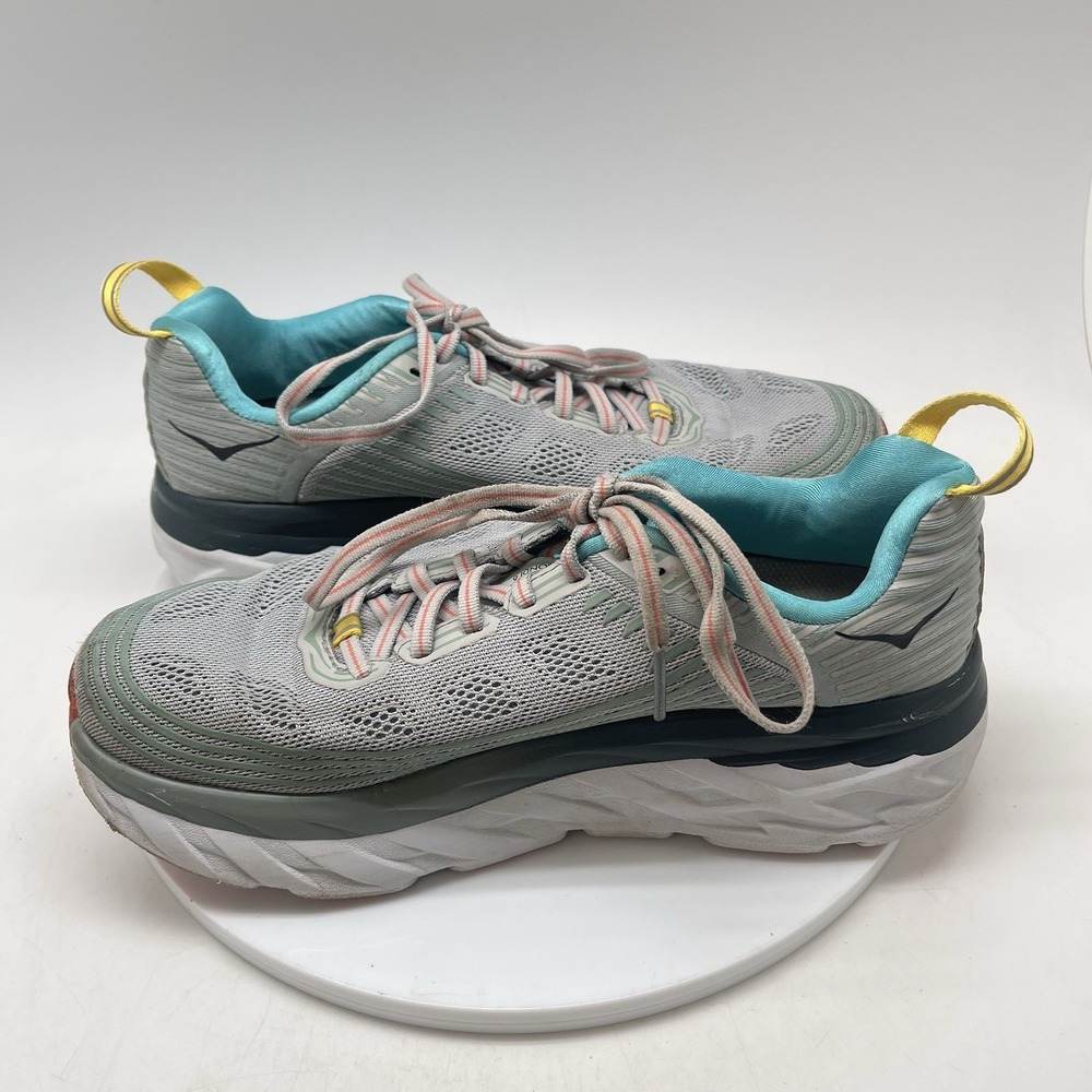Hoka One One Sneakers Womens 8.5 Bondi 6 1019270 VBWI Gray Running Shoes - Picture 7 of 10